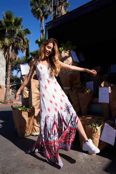 Berry Paisley Maxi Dress