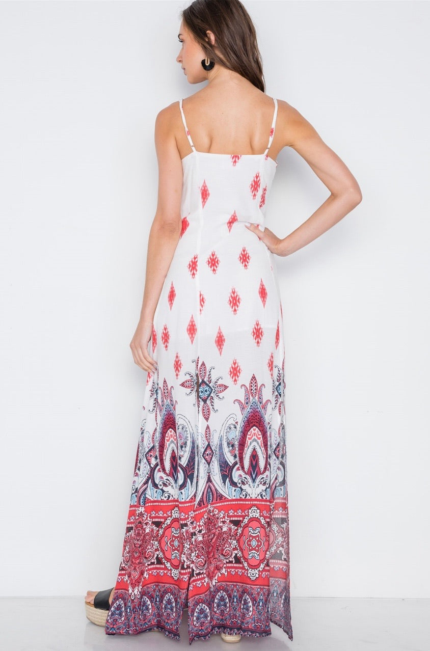 Berry Paisley Maxi Dress